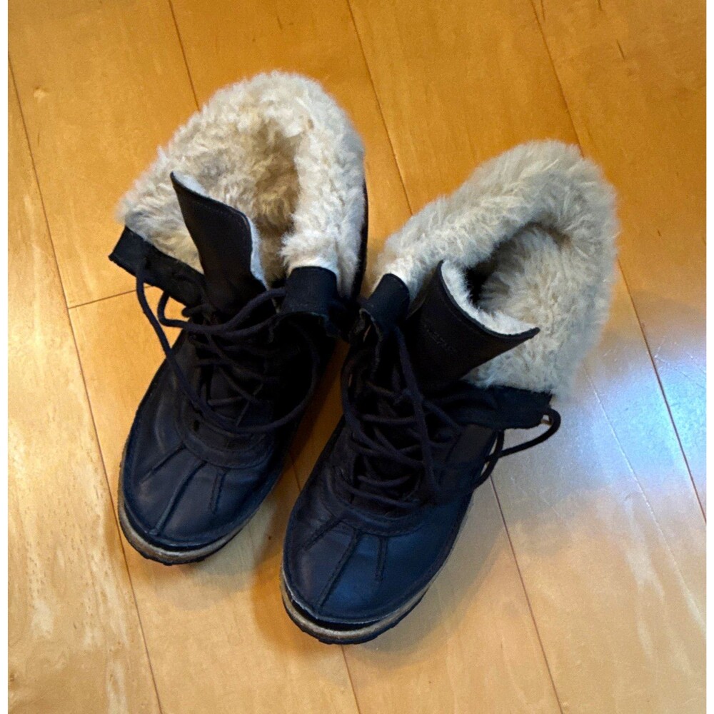 Black Merrell J00940 Women’s Tremblant Mid Polar Waterproof Boots 8.5 Faux Fur